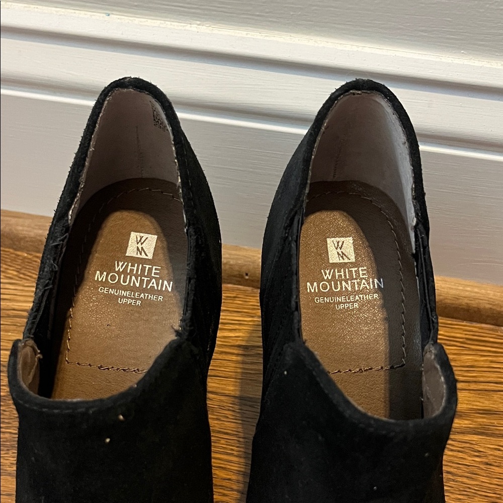 Black Women's Suede Ankle Boots - Picture 2 of 6